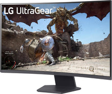 Load image into Gallery viewer, LG 32'' LG 32GS60QC-B Ultragear 32-inch Curved Gaming Monitor QHD (2560x1440) 180Hz 1ms 1000R AMD FreeSync HDR10 HDMIx2 DisplayPort Borderless Design Black Stabilizer DAS Crosshair FPS Counter - Black