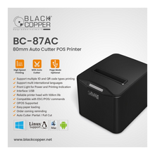 Load image into Gallery viewer, Black Copper BC87AC Thermal Receipt Printer