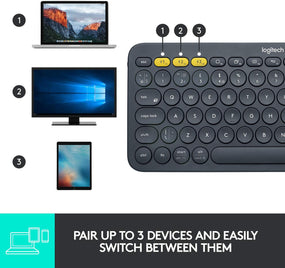 Logitech K380 Multi-Device Bluetooth Keyboard, Easy-Switch up to 3 Devices