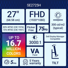 Load image into Gallery viewer, Dell SE2725H 27 inch Monitor
