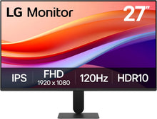 Load image into Gallery viewer, LG 27''  LG27U411A-B 27-inch Full HD (1920 x 1080) IPS Computer Monitor, 120Hz, HDR10, Reader Mode, Flicker Safe, HDMI, Slim Stand Base, Black
