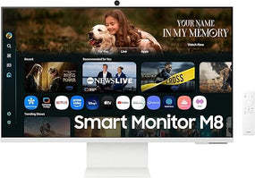Samsung 32" M8 M80F Smart Monitor (AI & Smart Features) 4K (3,840 x 2,160) 60hz, With Camera USB Type C, Height Adjustable, For Entertainment and Work, ( LS32FM801UMXUE )