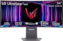 Load image into Gallery viewer, LG 34GS95QE 34-inch Ultragear OLED Curved Gaming Monitor WQHD 1440p 800R 240Hz 0.03ms AMD FreeSync Premium Pro NVIDIA G-Sync HDMI 2.1 DisplayPort Tilt/Height/Swivel Stand Black
