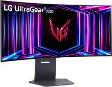 Load image into Gallery viewer, LG 34GS95QE 34-inch Ultragear OLED Curved Gaming Monitor WQHD 1440p 800R 240Hz 0.03ms AMD FreeSync Premium Pro NVIDIA G-Sync HDMI 2.1 DisplayPort Tilt/Height/Swivel Stand Black
