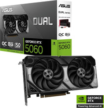 Load image into Gallery viewer, ASUS  Prime GeForce RTX™ 5060 8GB GDDR7 OC Edition 3 Fans Graphics Card (PCIe® 5.0, 8GB GDDR7, HDMI®/DP 2.1, 2.5-Slot, Axial-tech Fans, Dual BIOS)
