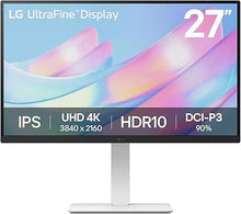 Load image into Gallery viewer, LG 27US550-W 27&quot; 4K (3840x2160) UHD Ultrafine IPS Computer Monitor with HDR10, DCI-P3 90%, USB-C, Adjustable Stand, 3-Side Borderless Design, White
