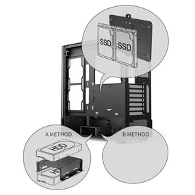 Ease EC123BM Panoramic Mesh ATX Gaming Case With Three ARGB Fans