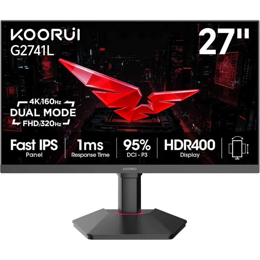 Koorui G2741L 27 Inch Gaming Monitor, (3840x2160) Monitor, Dual Mode ...