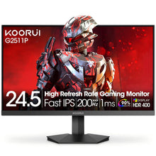 Load image into Gallery viewer, Koorui G2511P, 25″ (1920×1080) FHD 200Hz, IPS Gaming Monitor
